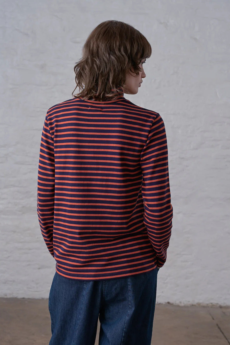 Bibico Jonie Striped Navy & Pumpkin Stripe Top