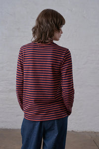 Bibico Jonie Striped Navy & Pumpkin Stripe Top