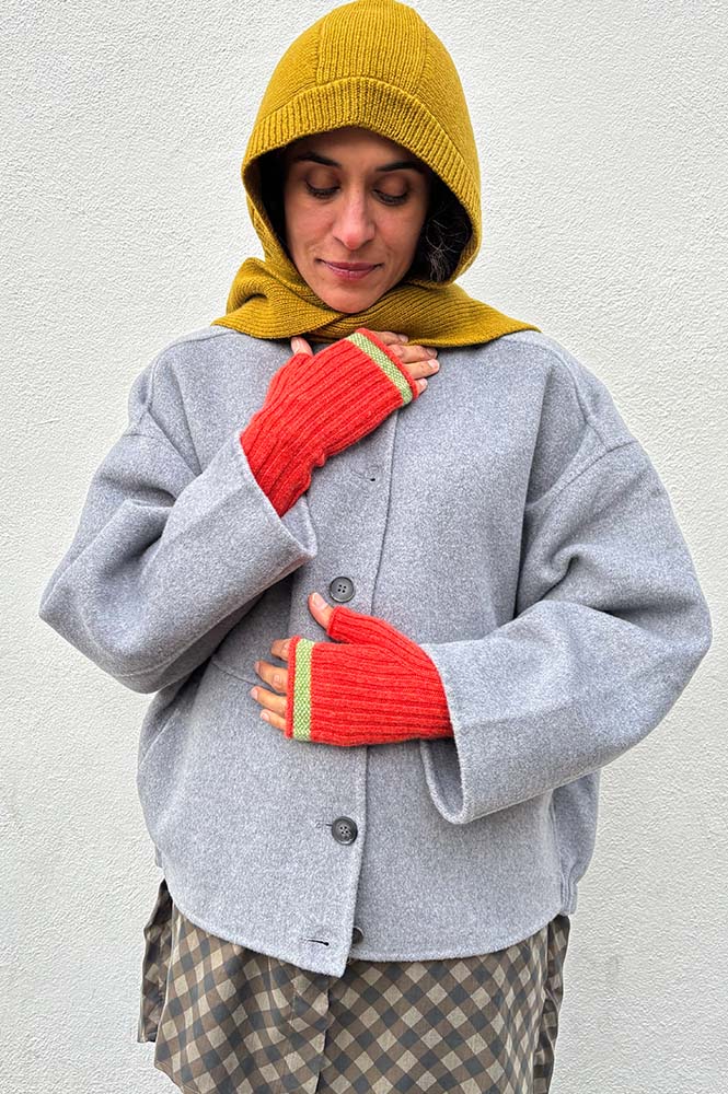 Eribé Bowden Water Lily Ribbed Open Mitt - The Mercantile London