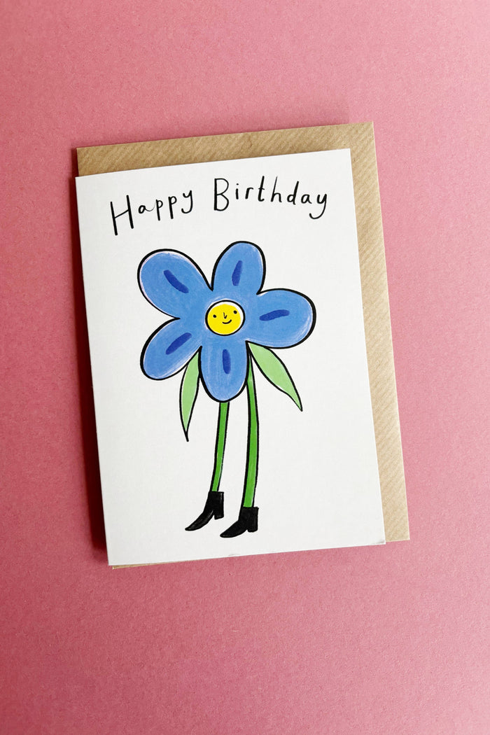 Kitty Kenda Happy Birthday Flower Person  Card - The Mercantile London