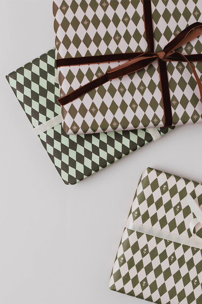 Katie Housley Star & Diamond Harlequin Gift Wrap - The Mercantile London