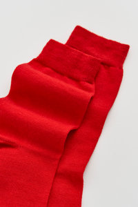 Pairs Postbox Red Merino Socks - The Mercantile London