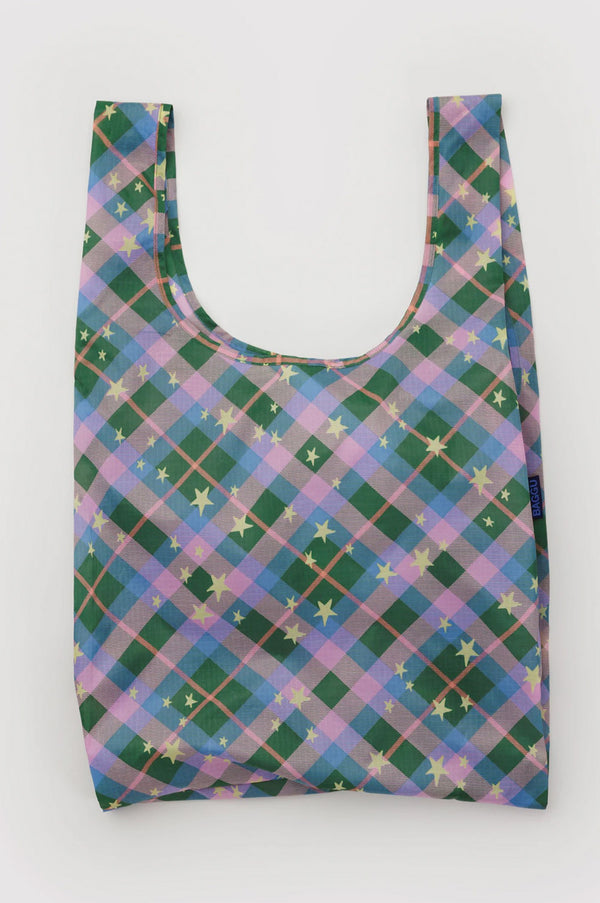 Baggu Standard Reusable Green Star Plaid Bag - The Mercantile London