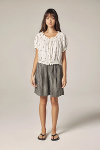 Amente Black & Natural Gingham Easy Shorts