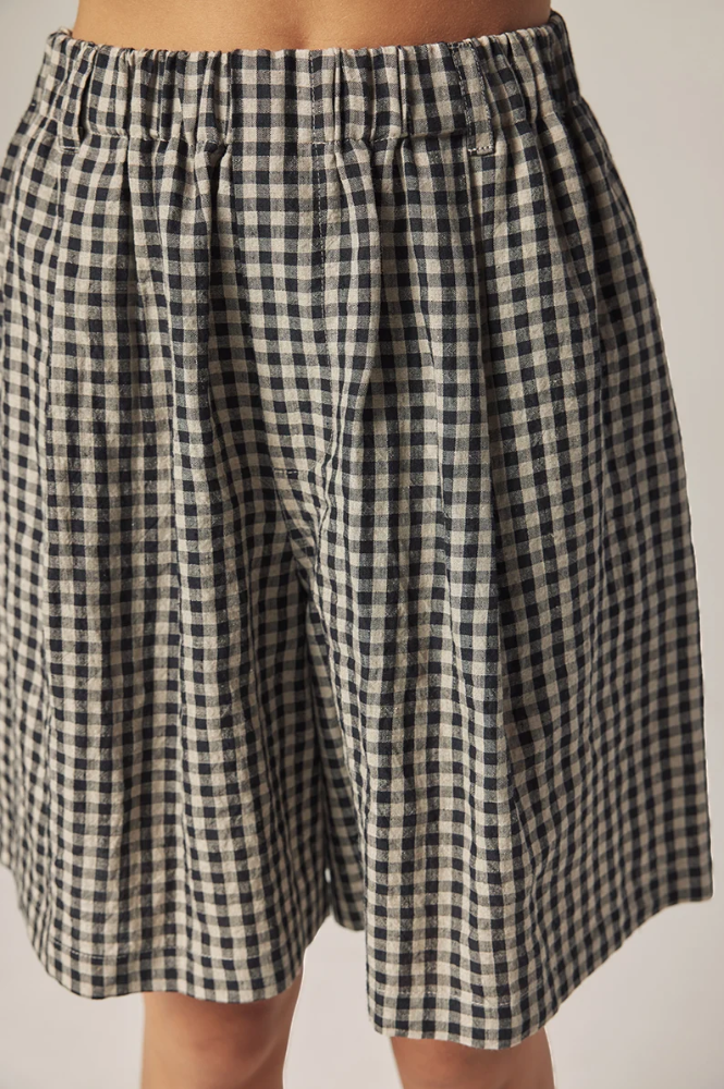 Amente Black & Natural Gingham Easy Shorts