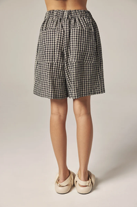 Amente Black & Natural Gingham Easy Shorts