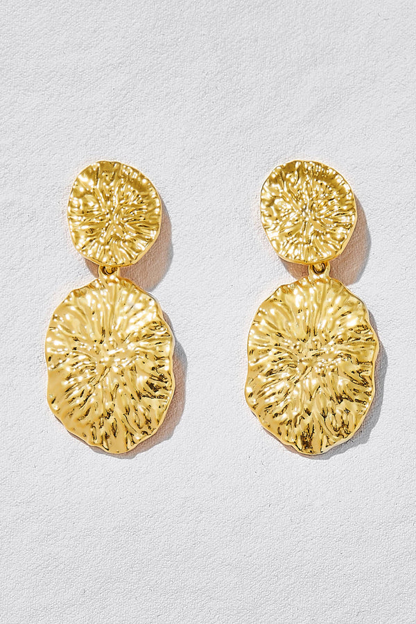 Neptune Gold Disc Earrings - The Mercantile London