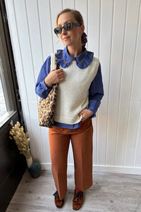 Grace & Mila Say Ecru Sleeveless Sweater - The Mercantile London