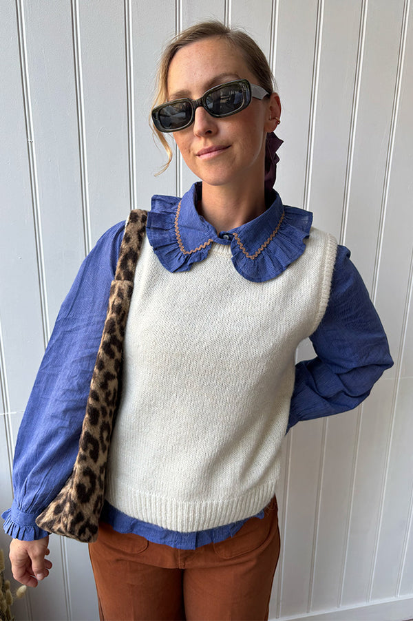 Grace & Mila Say Ecru Sleeveless Sweater - The Mercantile London