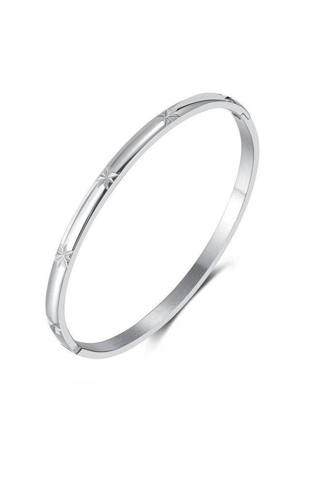 Silver bracelet on a white background