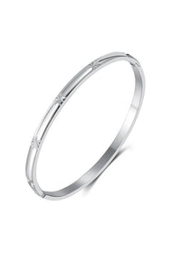 Silver bracelet on a white background