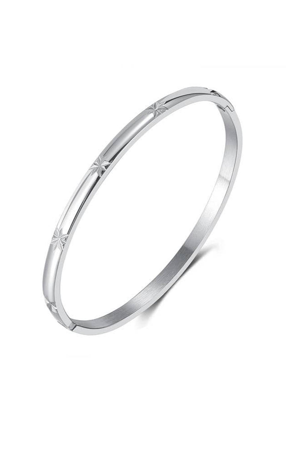 Silver bracelet on a white background