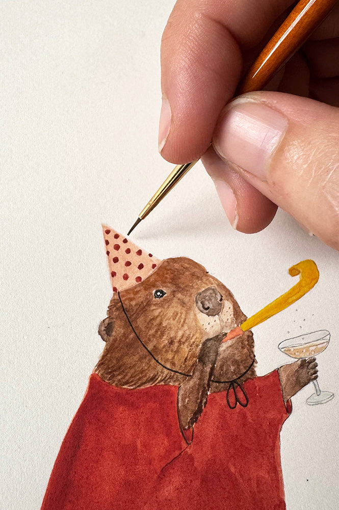 Mister Peebles Chris Mouse and New Year's Beave Christmas Card - The Mercantile London