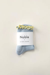 Le Bon Shoppe Petite Ruffled Baby Blue Butter Socks - The Mercantile London