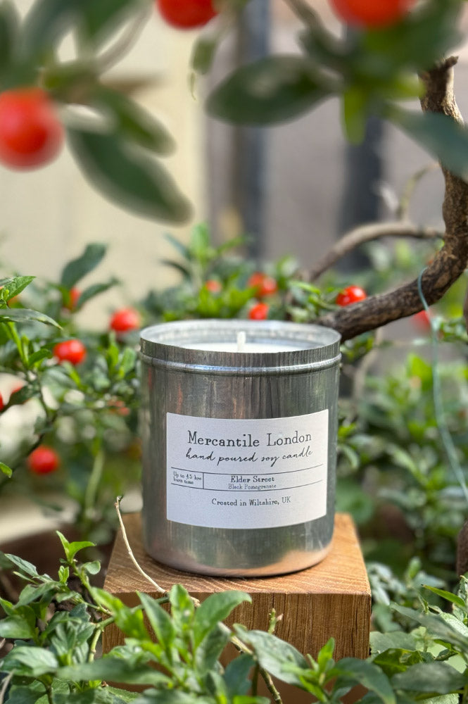 Mercantile London Elder Street Black Pomegranate Tin Candle - The Mercantile London