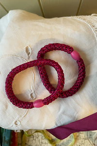 Kknekki Electric Pink Glitter Hair Tie - The Mercantile London