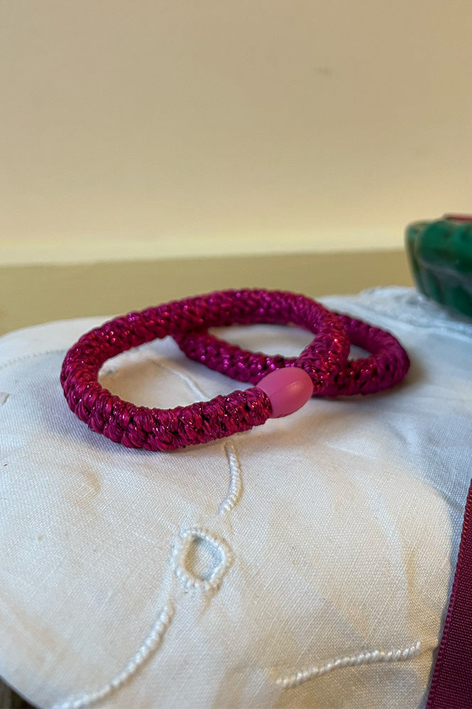 Kknekki Electric Pink Glitter Hair Tie - The Mercantile London