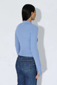 Dr Denim Eliza Dusty Blue Knitted Top - The Mercantile London