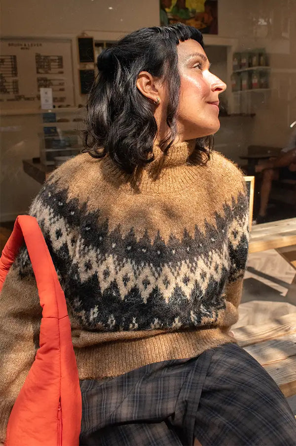 Emile Et Ida Ecrin Caramel Jacquard Jumper