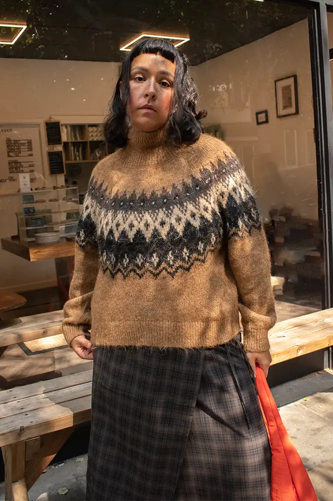 Emile Et Ida Ecrin Caramel Jacquard Jumper
