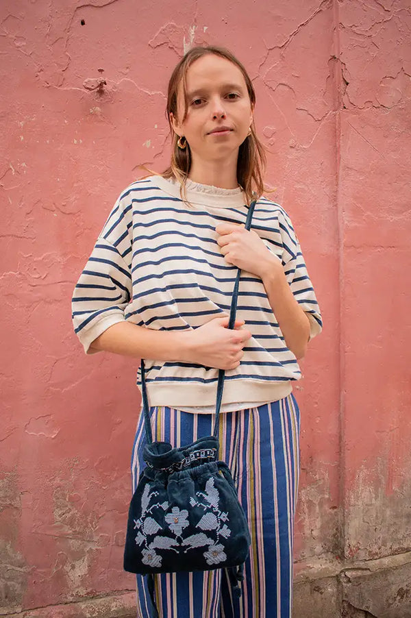 Emile Et Ida Dori Marine Blue Sweatshirt - The Mercantile London