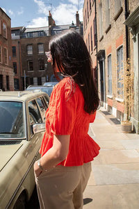 An'ge Sizaya Red Pleated Top - The Mercantile London