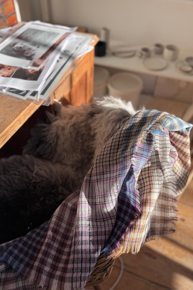 Épice Paris Air Woven Checked Square Scarf