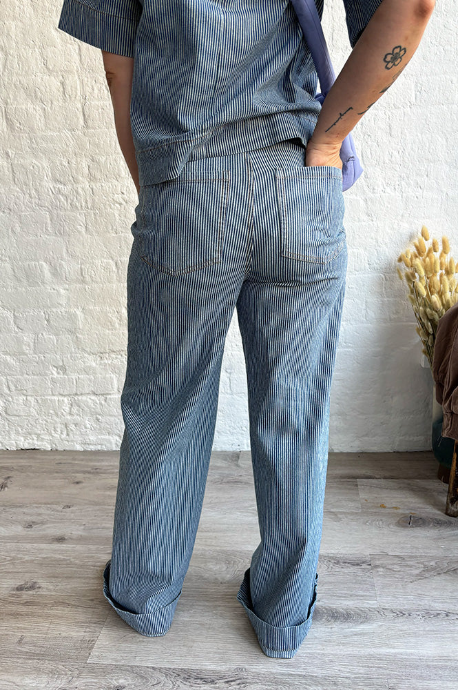 Numph Erina Blue Stripe Jeans - The Mercantile London