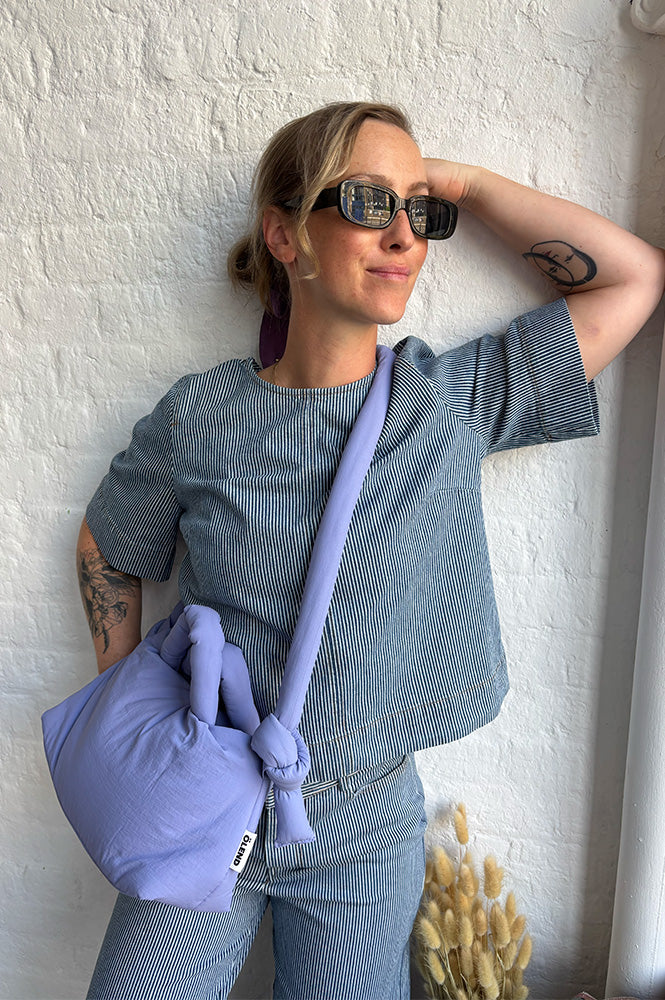 Numph Erina Blue Denim Stripe Top - The Mercantile London