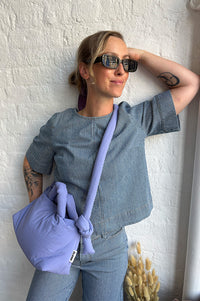 Numph Erina Blue Denim Stripe Top - The Mercantile London