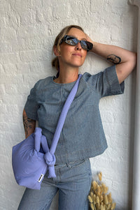 Numph Erina Blue Denim Stripe Top - The Mercantile London