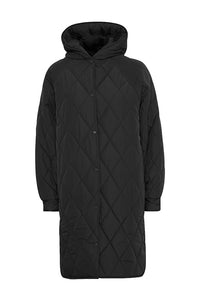 ICHI Hansa Black Quilted Coat