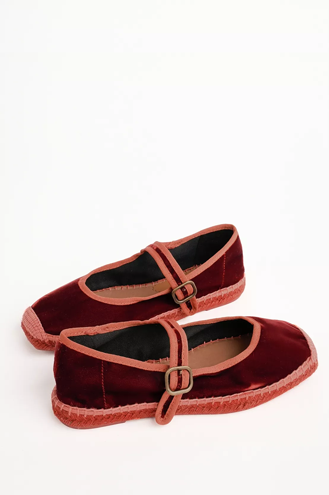 Penelope Chilvers Flora Marmalade Velvet Espadrille - The Mercantile London