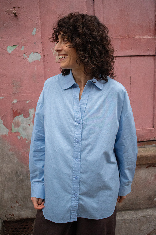 ICHI Estama Bel-Air Blue Shirt