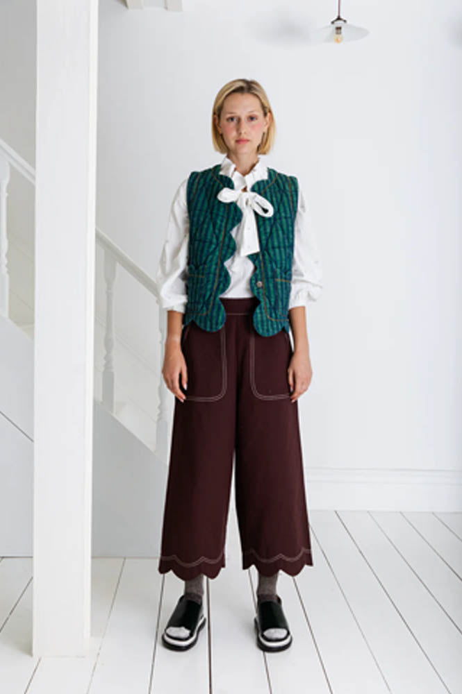 Bonté Estelle Fir & Midnight Stripe Gilet - The Mercantile London