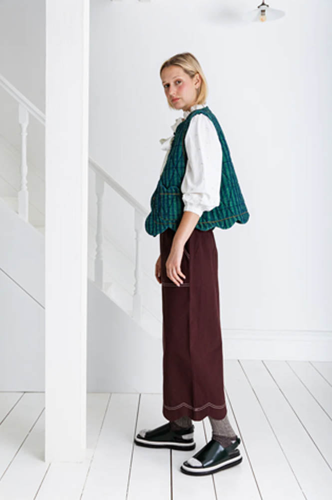 Bonté Estelle Fir & Midnight Stripe Gilet - The Mercantile London
