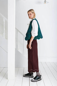 Bonté Estelle Fir & Midnight Stripe Gilet - The Mercantile London