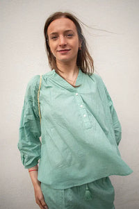 Zen Ethic Helen Green Striped Blouse - The Mercantile London