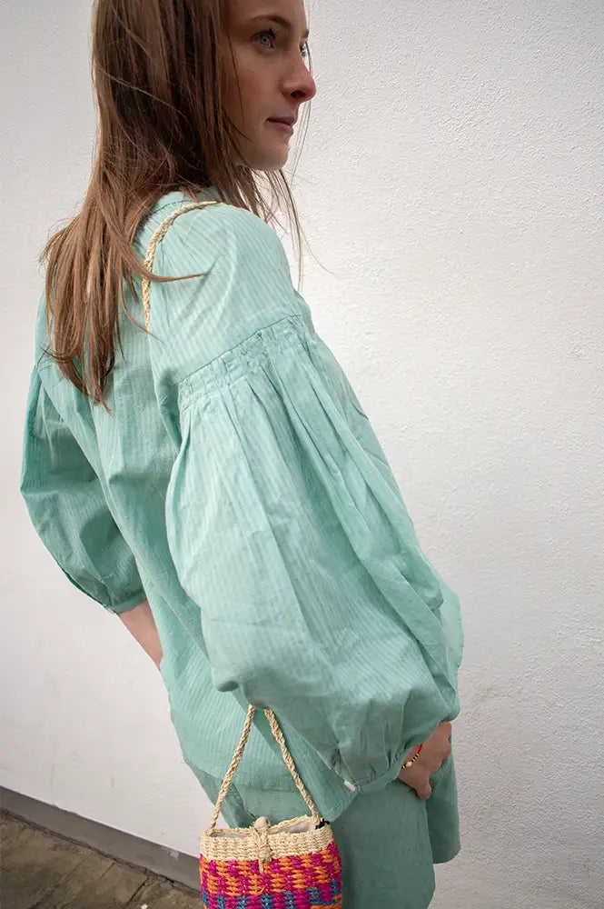 Zen Ethic Helen Green Striped Blouse - The Mercantile London