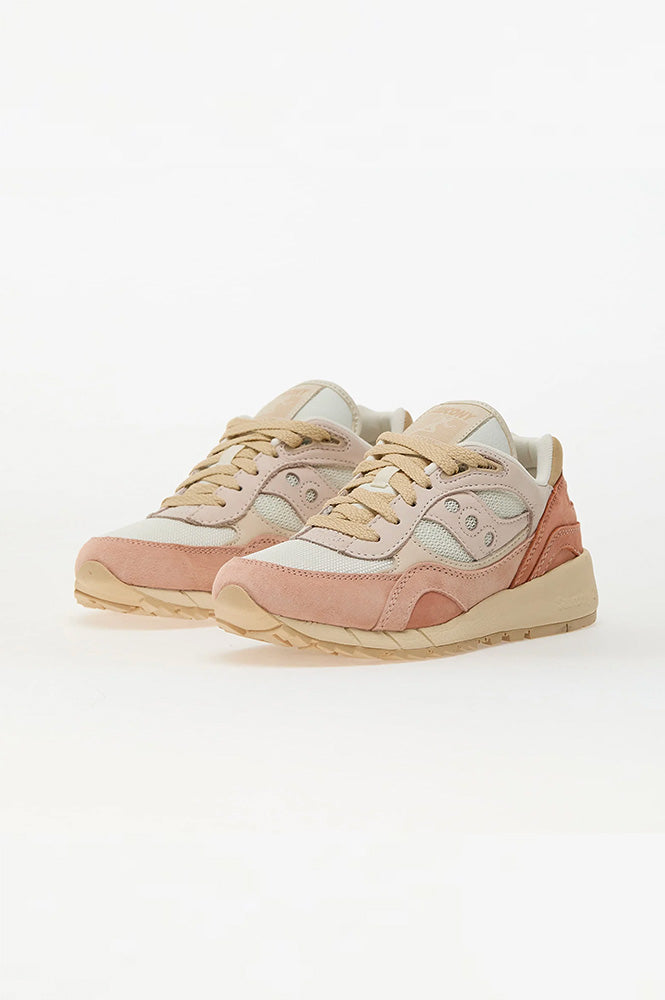 Saucony Shadow 6000 Off White/Peach Trainers - The Mercantile London