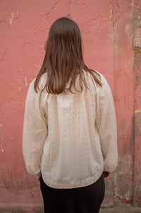 ICHI Dotse Light Green Dobby Blouse - The Mercantile London