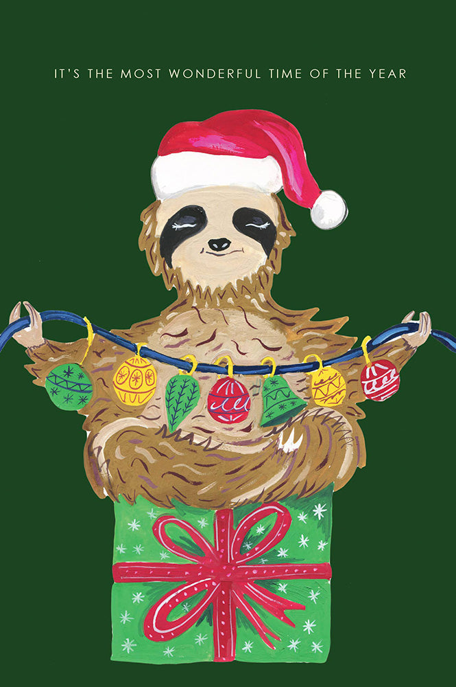 Hutch Cassidy Festive Sloth Christmas Card - The Mercantile London