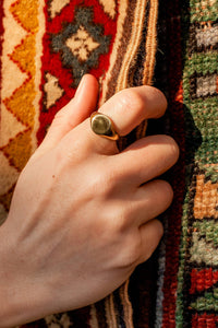 Nordic Muse Gold Round Signet Ring
