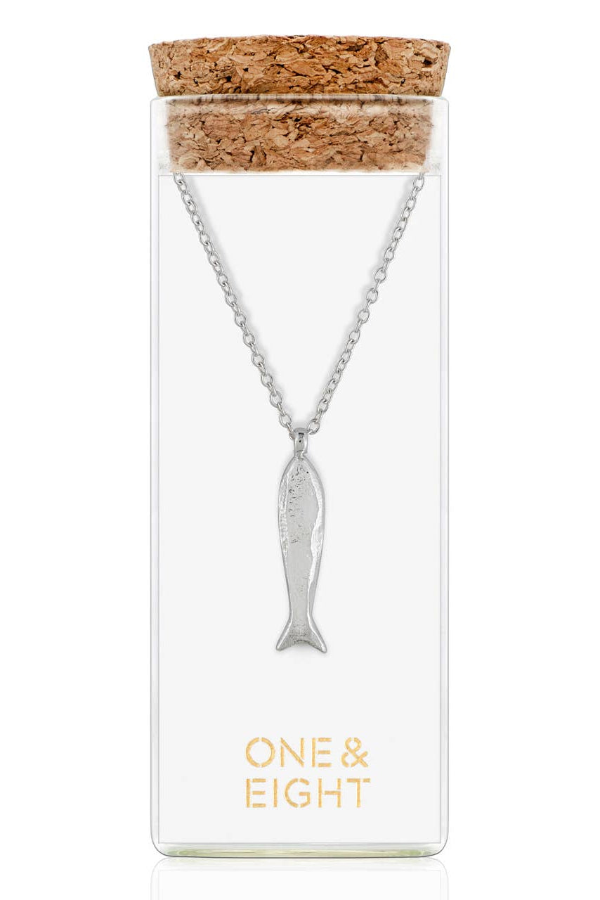 AW25 One & Eight Minnow Silver Necklace RESIZE - The Mercantile London