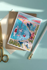 Printer Johnson Portobello Beach Greetings Card