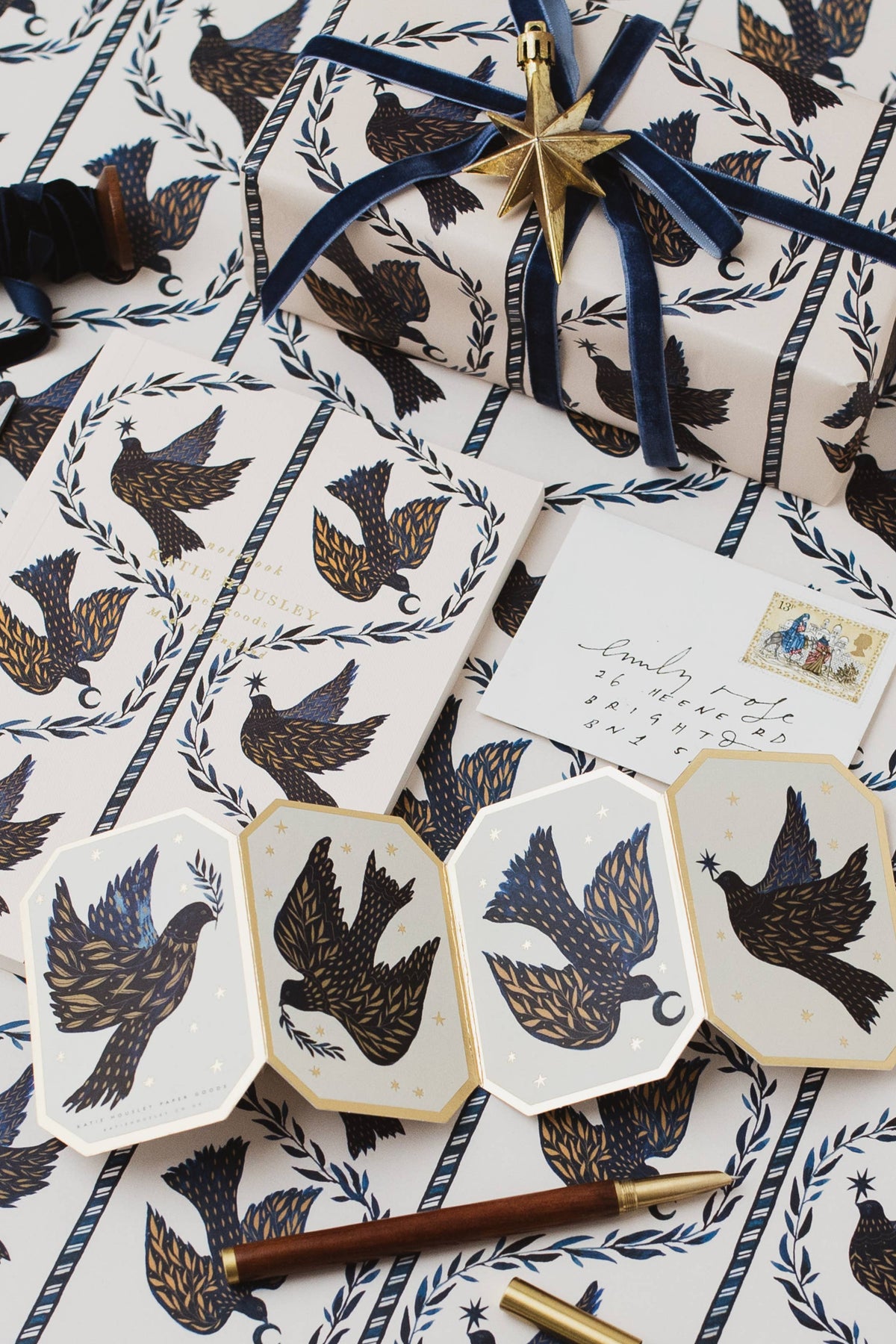 Katie Housley Dove Concertina Card - The Mercantile London
