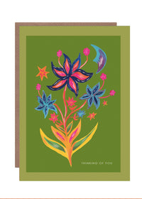 Hutch Cassidy Thinking Flower Burst Greetings Card - The Mercantile London