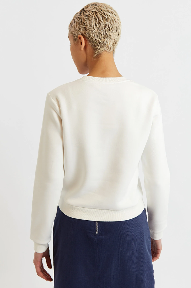 Louche Jan Facetime Embroidered Offwhite Sweatshirt - The Mercantile London
