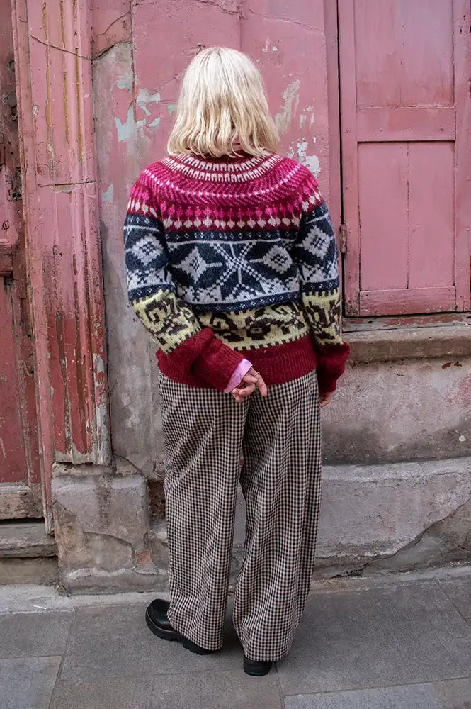 ICHI Cylle Zinfandel Pink & Charcoal Jumper
