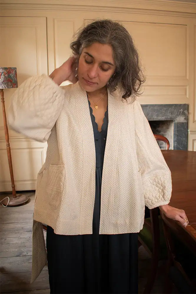 Faune Deia Oyster & Gold Jacket - The Mercantile London